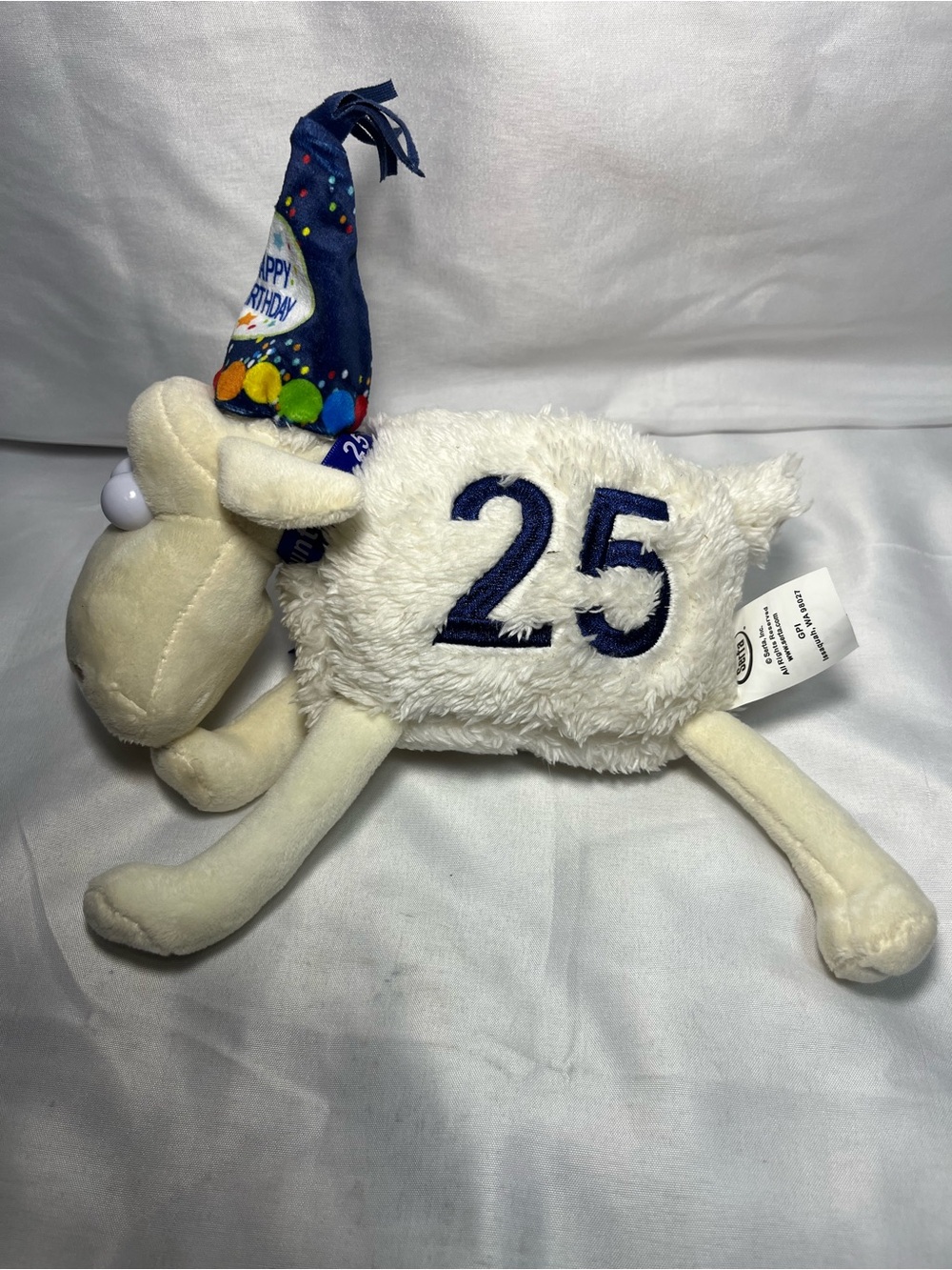 Serta Plush Sheep Happy Birthday 25th Anniversary‎ 8” Stuffed Animal Lamb Toy